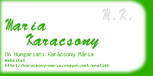 maria karacsony business card